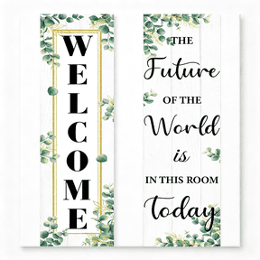 CCOCC Eucalyptus Classroom Welcome Poster Decorations,Welcome Sign for Teachers,Positive Back to School Classroom Banner for Elementary Middle School Bulletin Board Posters Decor
