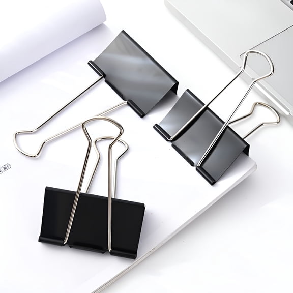 CCOCC Extra Large Binder Clips 2.4 Inch Super Big Binder Clips 6 Pack Big Metal Paper Clamps Black (2.4 Inch)