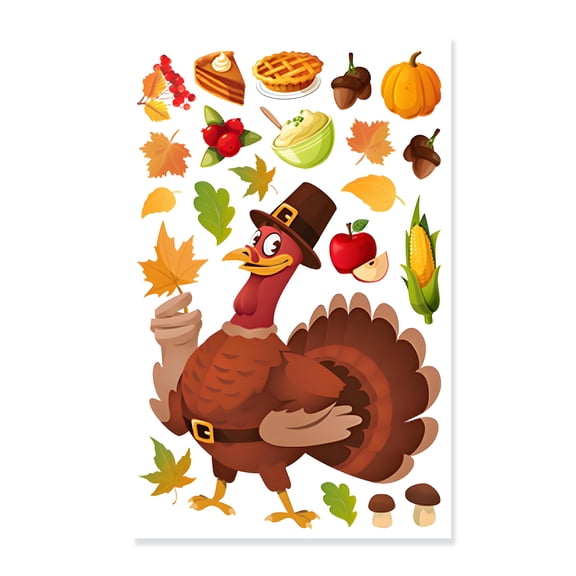 BESTSKY Fall Window Clings,Autumn Harvest Elements Fall Window Clings for Glass