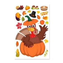 CCOCC Fall Window Clings,Festive Turkey Designs Window Decals for Glass Windows,Easy Peel-And-Stick Fall Stickers,Style1
