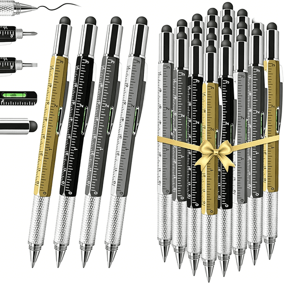 CCOCC Fathers Day Dad Gifts Bulk,24 PCS 6 in1 Multitool Multi Tool Pen,Small Bulk Gifts for Men Adults Dad Husband,Christmas Stocking Stuffers,Party Favors Prizes for Adults,Cool Gadgets