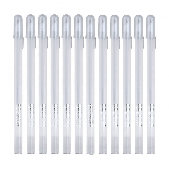 CCOCC Fine Point White Gel Ink Pens for Illustration Sketching Waterproof Archival Detail Drawing 12-Pack