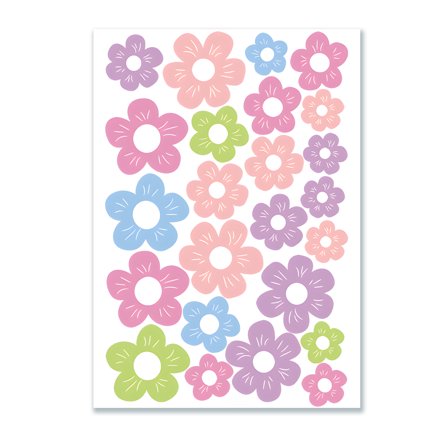 CCOCC Flower Wall Decor,Diverse Floral Designs Wall Stickers,Surface-Safe Application Wall Decor,Style1