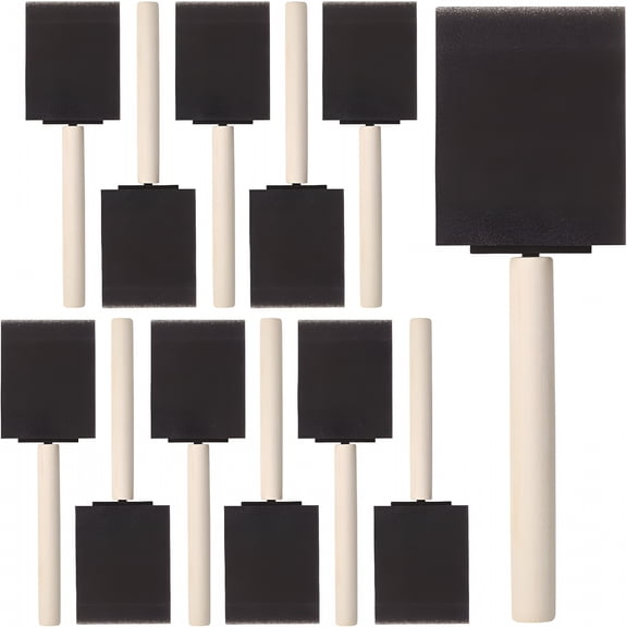 CCOCC Foam Paint Brushes, 2 Inch, 16 Pack, Wooden Handle, Sponge Brushes for Painting, Staining, Varnishes, Gluing and DIY Craft Projects on Wood, Metal & More
