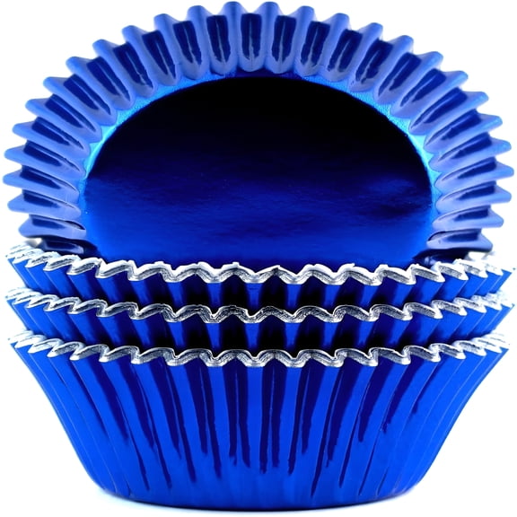 CCOCC Foil Cupcake Liners Standard Baking Cups 100 Pcs (Navy Blue)
