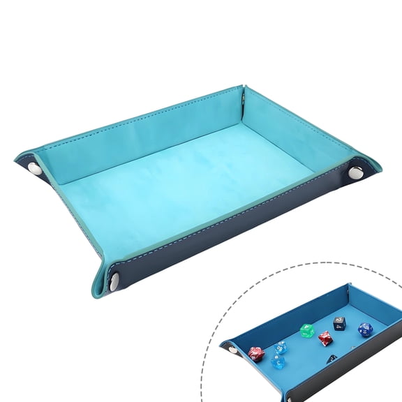 CCOCC Foldable Dice Tray with Velvet Surface, Spacious DnD Dice Holder for Board Games, Portable Rolling Organizer for Multiplayer Parties, Modern Style Game Accessory, Compact Storage Solution