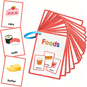 CCOCC Foods English Words Learning Flashcards,High Frequency Words,Beginning Reading,Kindergarten to 1st Grade,ESL Teaching Materials,Autism Learning Materials,Vocabulary Building,20 Cards,