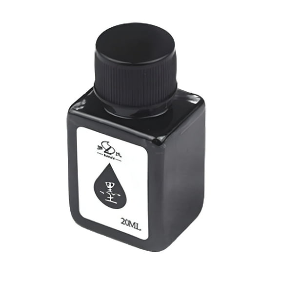 CCOCC Fountain Pen Ink 20ml, Quick Dry Black Liquid for Calligraphy and Dip Pens, Smooth Flow Anti-Clogging Formula