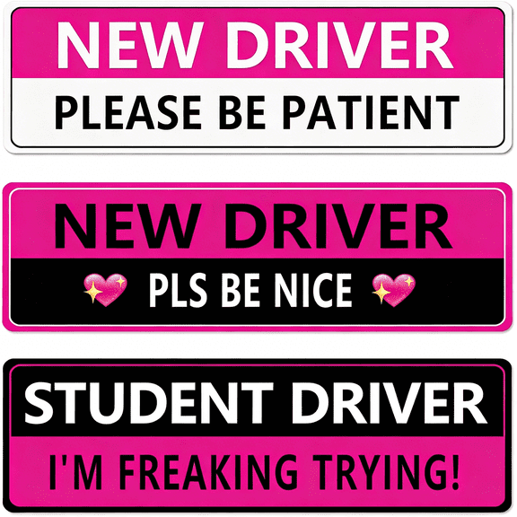 CCOCC Funny Safety Warning New Driver Magnet Reusable Please Be Patient Student Driver Magnet New Driver Sticker for Car Accessories Bumper Sticker for Women