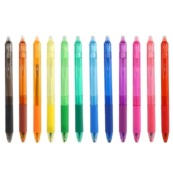 CCOCC Erasable Gel Pens 12 Pack,0.7mm Fine Tip,Assorted Colors,Retractable & Refillable,Smooth Writing Pens,Office Supplies for Teens & Adults