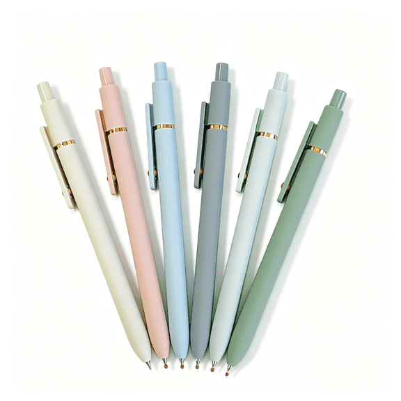CCOCC Gel Pens, 6 Pcs Black Ink Pens for Women, 0.5mm Fine Point Smooth Writing Pens, High-End Series Retractable Pens for Journaling Note Taking (6 Pcs Gold)