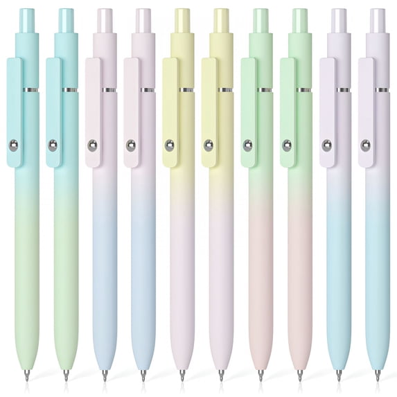 CCOCC Gel Pens Black Ink,10 pcs Click Black Gel Pens,0.5mm Fine Point ...