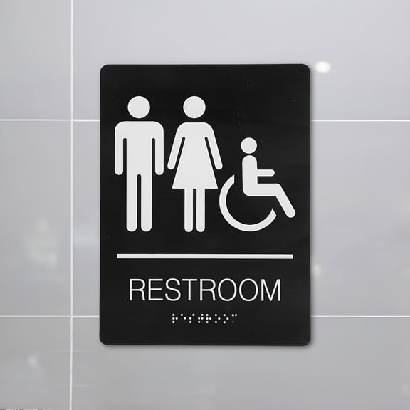 CCOCC Gender Neutral Toilet Sign Disabled Wheelchair Simple Sign Restroom Sign for Door Restroom Sign for Home