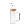 thumbnail image 1 of CCOCC Glass Cups,Trendy Iced Coffee Cup,Glass Coffee Cups with Lids and Straw,Leak-Proof Iced Coffee Cups with Lids for Travel & Home, 1 of 3