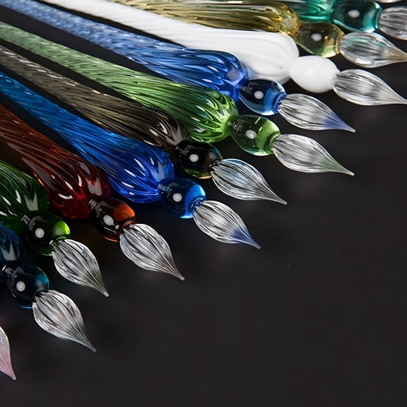 CCOCC Glass Pen Calligraphy Comics Painting Beautiful Color Effects Dip Pen Smooth Lines Easy to Use Threaded Design Ink Dipping Pen