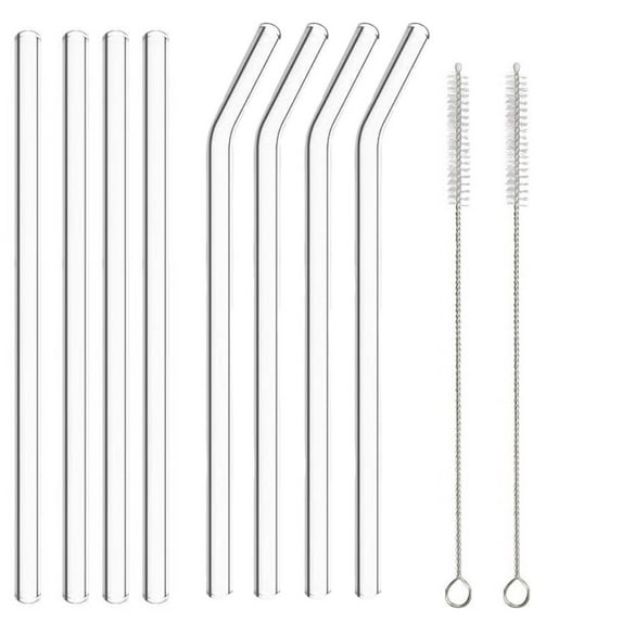 CCOCC Glass Straws,Ergonomically Curved Shatter-Resistant Glass Straws,Colorful Drinking Straws for Effortless Sipping,Reusable Eco-Friendly Straw for Sustainable Living