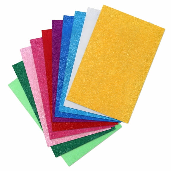 CCOCC Glitter Foam Sheets for DIY Crafts and Gift Wrapping A4 Size
