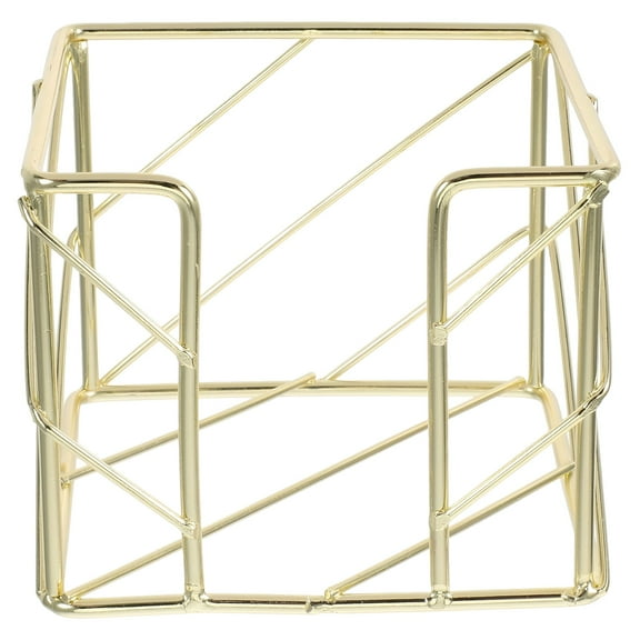 CCOCC Gold Metal Sticky Note Holder, Elegant Desk Organizer for Post It Notes, Compact Memo Box with Cutout Design for Home Office Workspace Organization and Decor