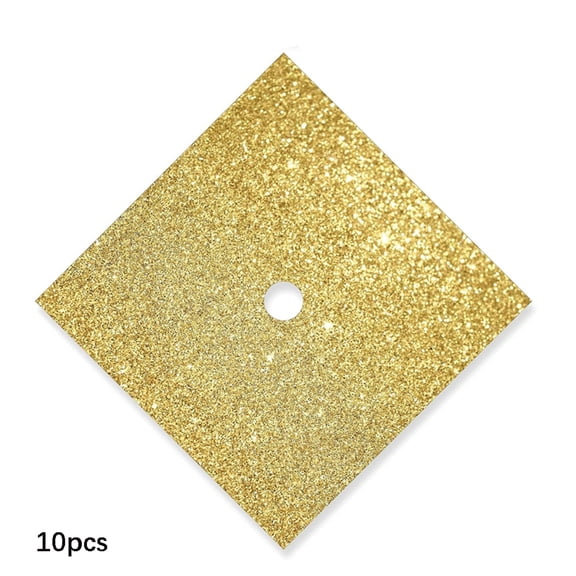 CCOCC Graduation Cap Decoration Construction Paper,10 Sheets Gold Glitter Grad Cap Cover Cardstock with Pre Cut Tassel Hole for Graduation Cap Topper Diy Craft Project Scrapbook Graduations Party