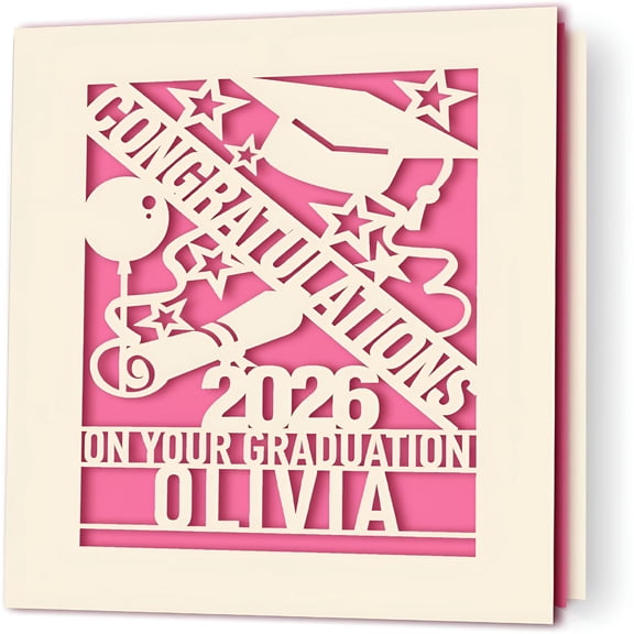 CCOCC Graduation Cards Personalized Graduation Gifts Congratulations Card Grad Cards Paper Cut Grad Card for High School College Her Him Son Daughter Classmate