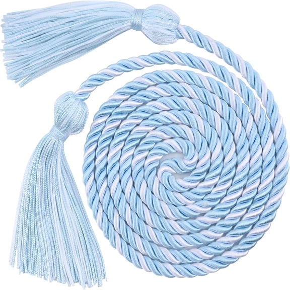 CCOCC Graduation Cords,Cords for Graduation 2026,Light Blue White 68"Grad Chords Honor Cord Tassel Ropes for Grad Accessories Party Decorations Ceremonies College Students Master Doctoral