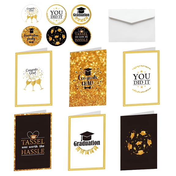 CCOCC Graduation Party Invitations,18 Set Graduation Cards Pack Happy Graduation Greeting Cards with Envelopes Stickers for 2025 Grads High School College Graduation Party Supplies