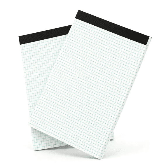 CCOCC Graph Paper Pad 8.5X11,2 Pack,4X4 Graph Ruled,Grid Paper Pad 8-1/2"X11",Blueprint Quadrille Pad,Easy Tears Off,Grid Pad Notebook 8.5X11,White 70 Gsm Graft Paper,30 Sheets/Pad