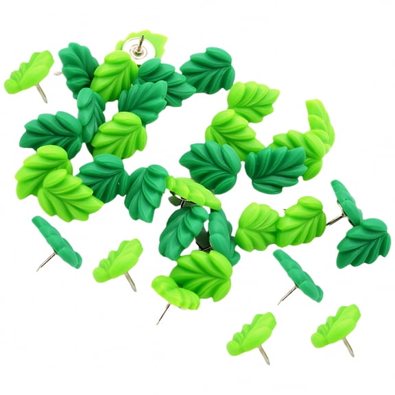 CCOCC Green Leaf Push Pins 30pcs for Bulletin & Cork Boards