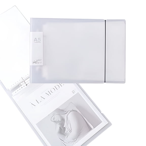 CCOCC Greeting Card Organizer, Holds 50+ Pages 2 Ring Binder Transparent Postcard Film Photo Album Ticket Photocards Holder Pocket Sleeves (B5 Type)