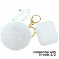 thumbnail image 1 of CCOCC Headphone Case,Cute Pom-Pom Keychain Compatible with Air Pod Case,Soft and Flexible Silicone Protection for Apple AirPods 1&2,White, 1 of 5