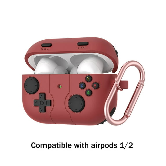 CCOCC Headphone Case,Shock-Resistant and Skin-Friendly Silicone for Air Pod Case,Retro Game Console Design for Airpod Cases,Red