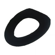 CCOCC Heated Toilet Seat,Solid Colour Plush Toilet Seat,Winter Thickening Toilet Seat Round,Black