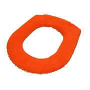 CCOCC Heated Toilet Seat,Solid Colour Plush Toilet Seat,Winter Thickening Toilet Seat Round,Orange