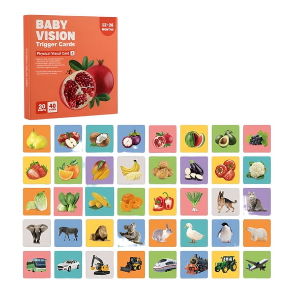 CCOCC High Contrast Baby Flashcard Visual Stimulation Card Black White Card Newborn High Contrast Baby Cards