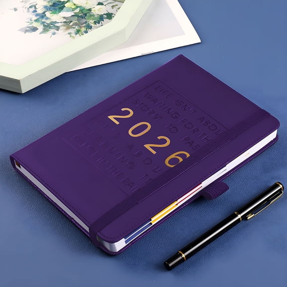 CCOCC Home 2026 Daily Planner 365-Day Schedule Notebook Hourly Appointment Calendar with Elastic Closure 21.3x14.5cm January to December Home Organization