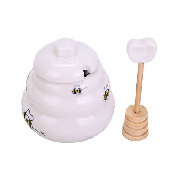 BPPEG Honey Jar,Multi-Purpose Use Honey Jars with Dipper,Keeps Honey Fresh Honey Dispenser
