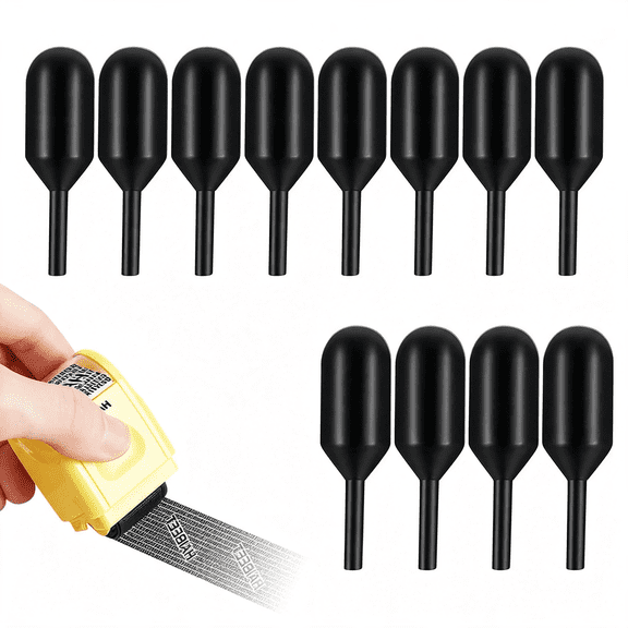 CCOCC Identity Theft Protection Roller Stamps,12Pcs Black Replacement Rolling Ink Refills for Confidential Privacy Security Ink Stamps,To Cover Personal Information Mail Address