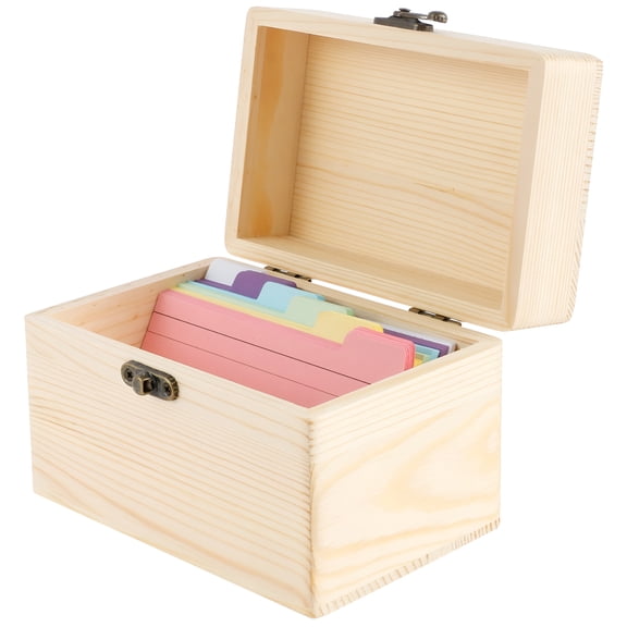 CCOCC Index Card Holder Wooden Business Card Organizer Large Capacity Recipe Storage Box with 150 Cards for Desk Home Card Organizer Box