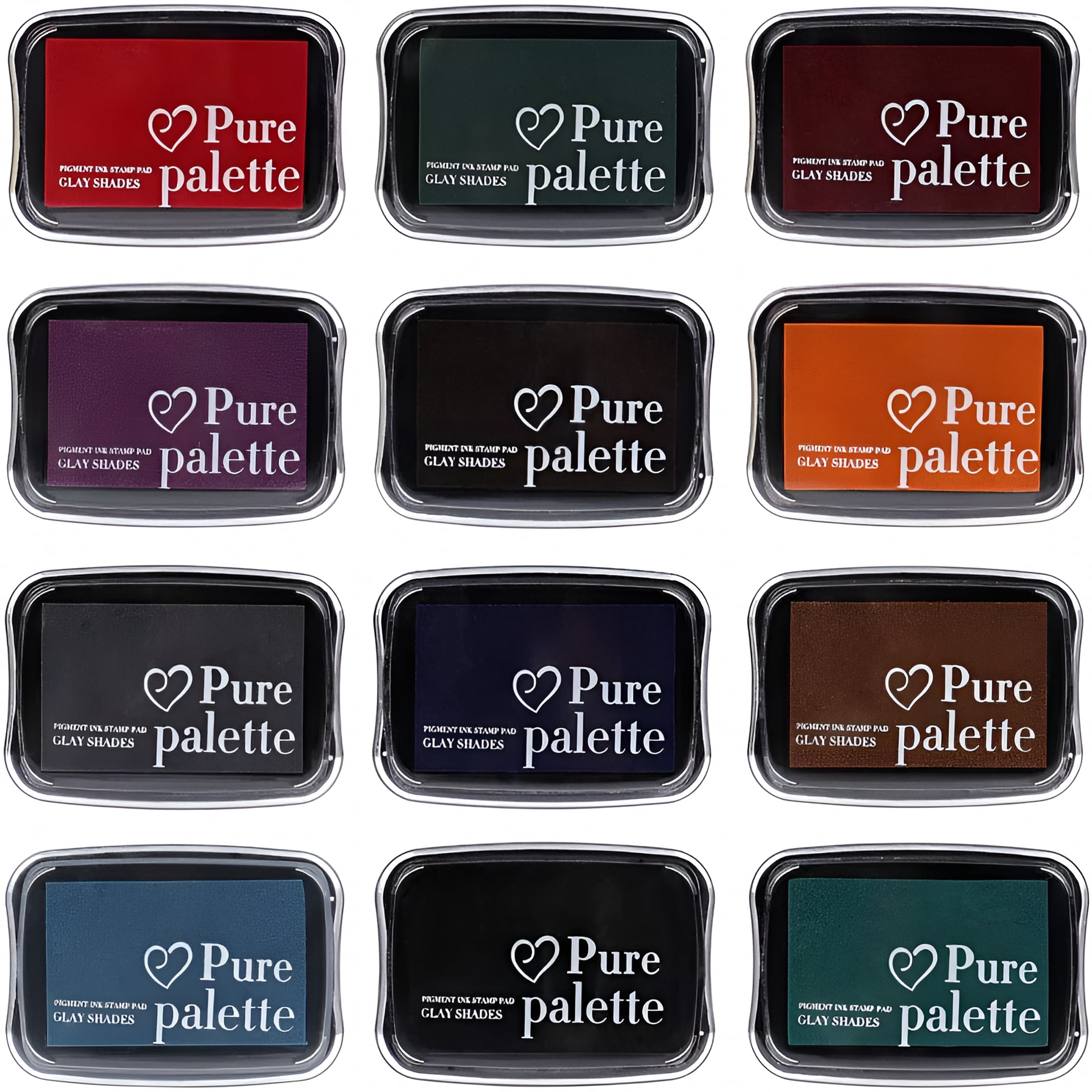 CCOCC Ink Pad Set, European Vintage Color Pigment Ink Pad, 12 Colors High Ink Quantity Stamp Pads for Rubber Stamps, Paper, Scrapbooking, Wood Fabric and Craft Supplies