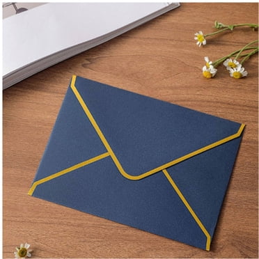 50 Pcs #10 Business Envelopes With Gold Border - Colorful Mailing Envelopes With Gold Stickers