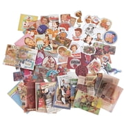 CCOCC Junk Journal Kit, Nostalgic Retro Memory Room Scrapbooking Supplies with Stickers, Vintage Mixed Media Paper for DIY Craft, Album Making, Multicolor