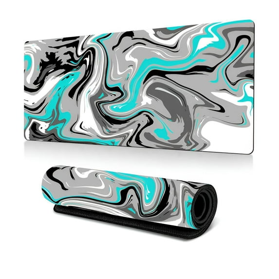CCOCC Keyboard and Mouse Pad,Abstract Ripple Design Mouse Pads for Desk,Unique Fluid Art Style Gaming Mousepad,Multicolor1