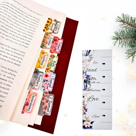 CCOCC Laminated Bible Tabs for Women and Men,Bible Study Tabs,Bible Study Journaling Supplies,Bible Book Index Tabs Bookmarks