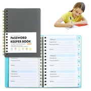 CCOCC 2026 New Spiral Address Book with Alphabetical Tabs, Leather Password Book, Password Log with Personal Alphabet Label for Internet Addresses and Passwords