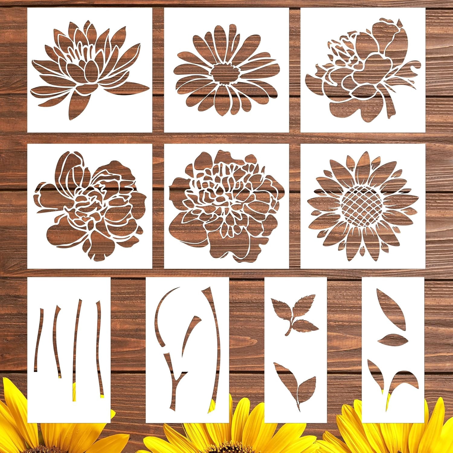 CCOCC Large Flower Stencils for Painting - Wall Stencils for Painting ...