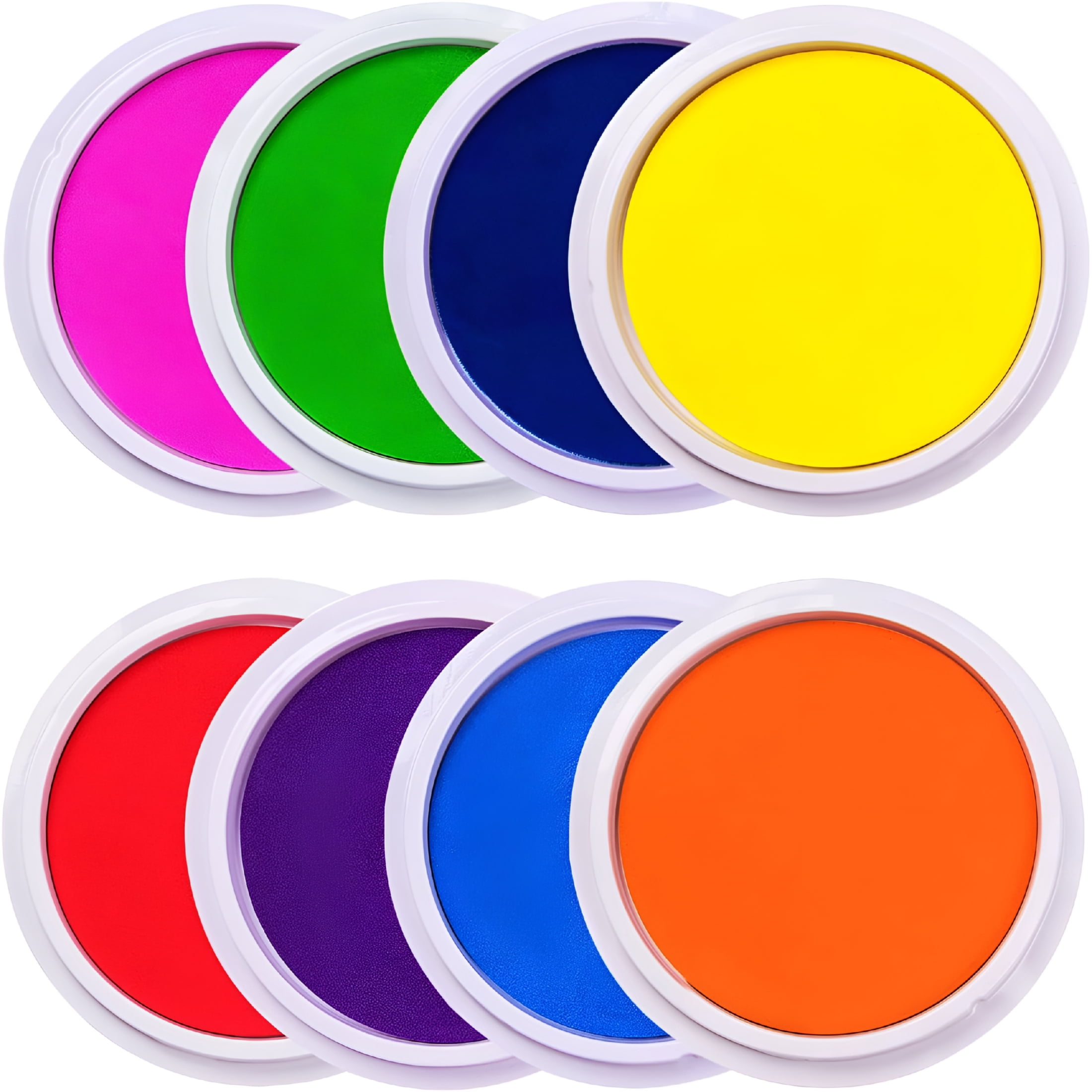 CCOCC Large Ink Pad Stamps Diy Color,8 Colors Rainbow Finger Ink Pad for Kids(Pack of 8)
