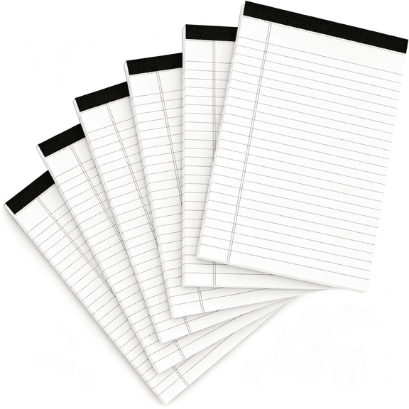 CCOCC Legal Pads 5X8" Writing Pads for Office Note Pads 5X8 for Work,6 Pack|5X8 Legal Pad to Do List Notepad 5X8,30 Sheets Notebook Writing Pad 5 X 8 Notepads for Grocery List Shopping List