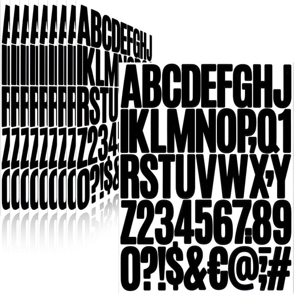 CCOCC Letter Stickers, 10 Sheets Self Adhesive Vinyl Waterproof Mailbox Numbers Stickers, Alphabet Number Stickers for Mailbox, Window, Door, Sign, Address Number, 2 Inch (Black)