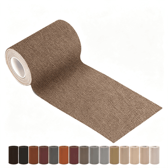 CCOCC Linen Repair Tape 4X79",Self Adhesive Fabric Patches,Linen Patch Tape Kit,Fabric Repair Tape for Couch Sofas,Headboards,Chairs,Pillows,Curtains,Couches-Light Brown