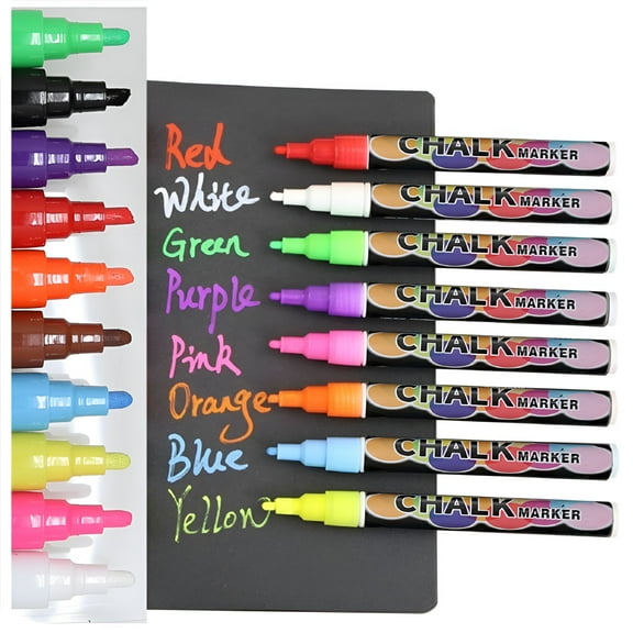 CCOCC Liquid Chalk Marker Pen - White Dry Erase Marker - Chalkboard Signs,Windows,Blackboard,Glass (8 Pack)